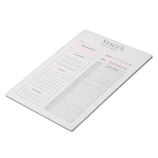 Aangepaste dagelijkse planner notitieblok (Schuin)