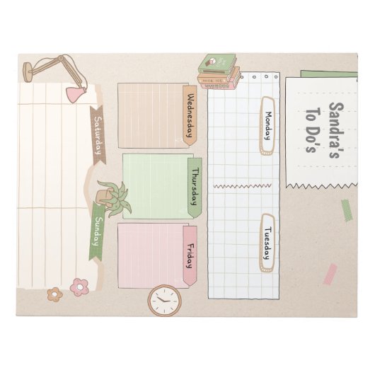 Aangepaste dagelijkse planner notitieblok (Voorkant)