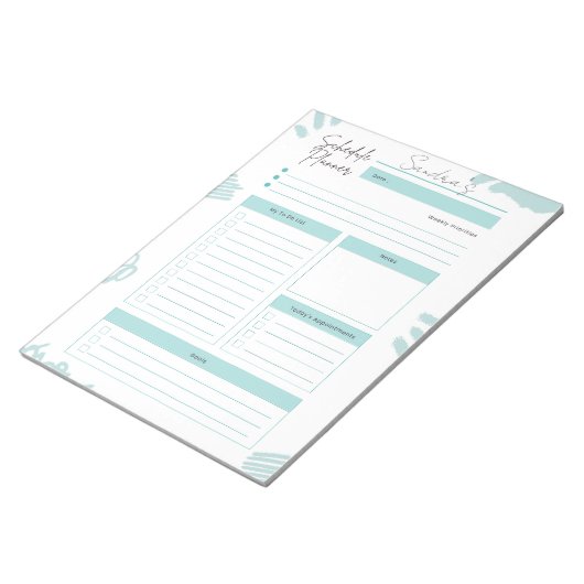 Aangepaste dagelijkse planner notitieblok (Schuin)