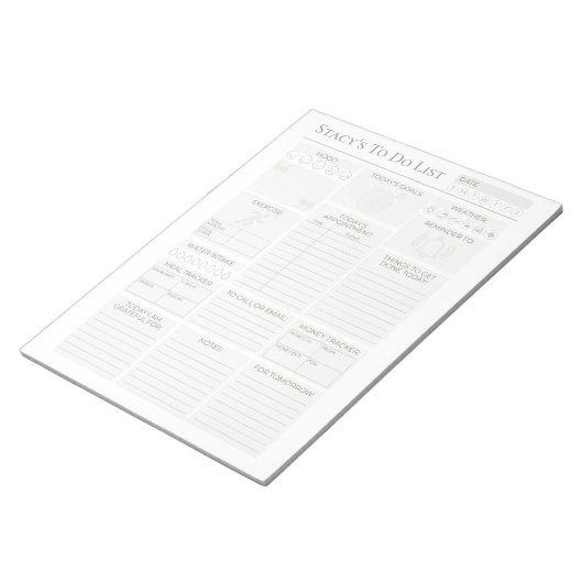 Aangepaste dagelijkse planner notitieblok (Schuin)