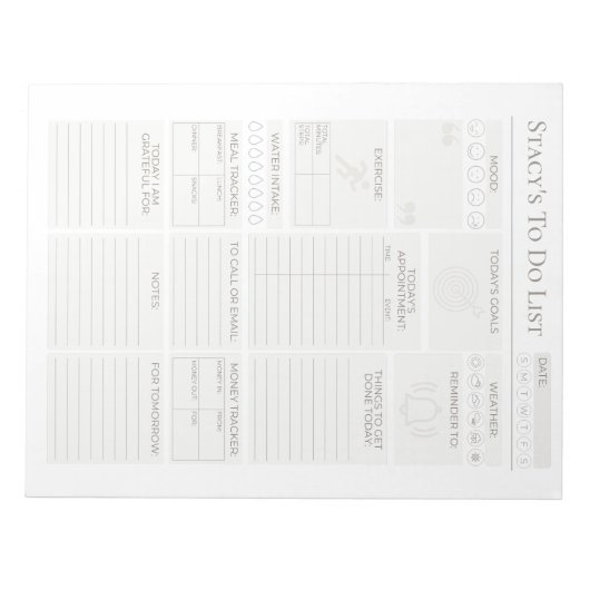 Aangepaste dagelijkse planner notitieblok (Voorkant)