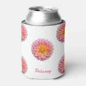 Aangepaste Dahlia en Dew Drops Blikjeskoeler (Blikje Voorkant)