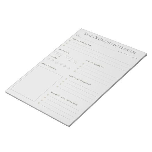 Aangepaste Daily Gratitude Planner Notitieblok (Schuin)