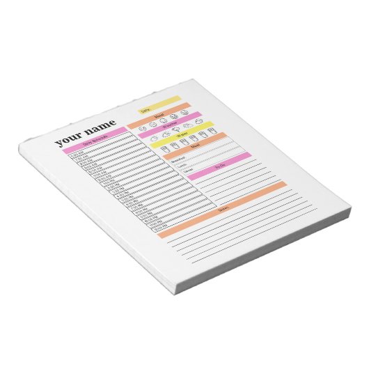 Aangepaste Daily Planner-laptop Notitieblok (Schuin)