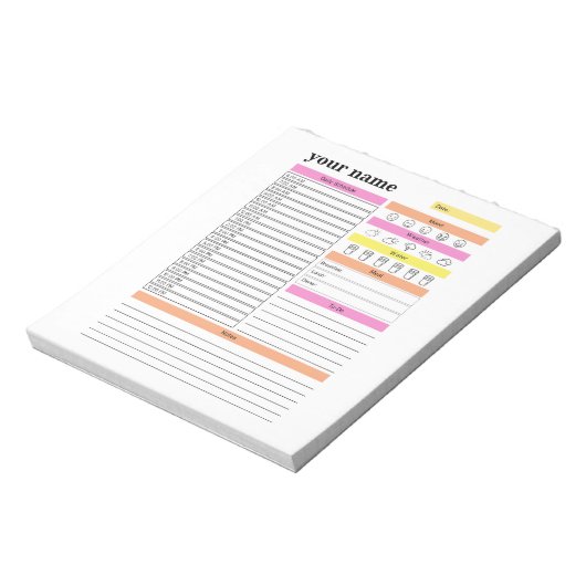 Aangepaste Daily Planner-laptop Notitieblok (Linkerzijde)