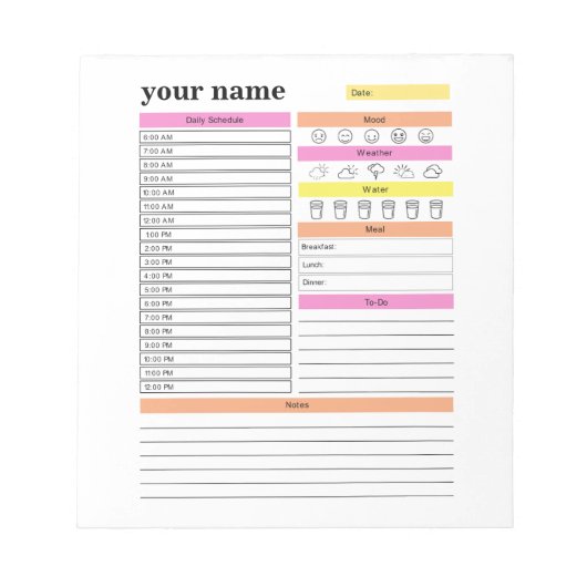 Aangepaste Daily Planner-laptop Notitieblok (Voorkant)