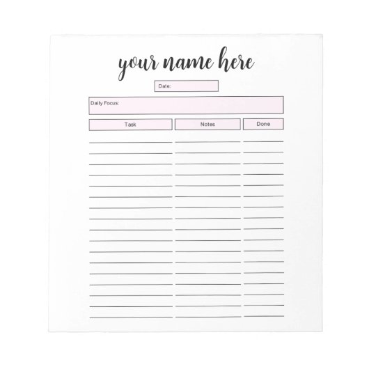 Aangepaste Daily Planner-laptop Notitieblok (Voorkant)