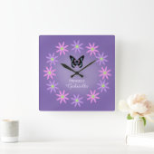 Aangepaste Daisy and Butterfly Wall Clock Vierkante Klok (Huis)