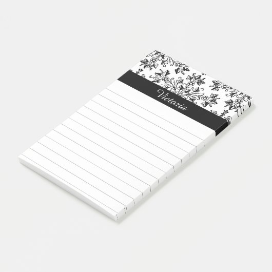 Aangepaste Daisy Floral Art Lined Stickie Post-it® Notes (Schuin)