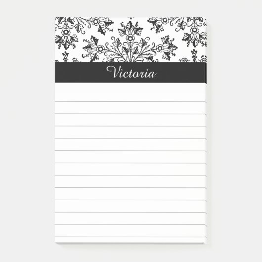 Aangepaste Daisy Floral Art Lined Stickie Post-it® Notes (Voorkant)