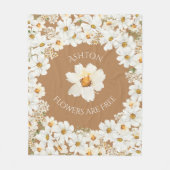 Aangepaste Daisy Floral Flowers zijn gratis Fleece Deken (Voorkant)
