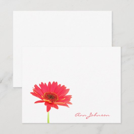 Aangepaste daisy Floral-platte notitiekaarten Kaart (Voorkant / Achterkant)