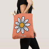 Aangepaste Daisy Gepersonaliseerde Bloemen boodsch Tote Bag (Dichtbij)