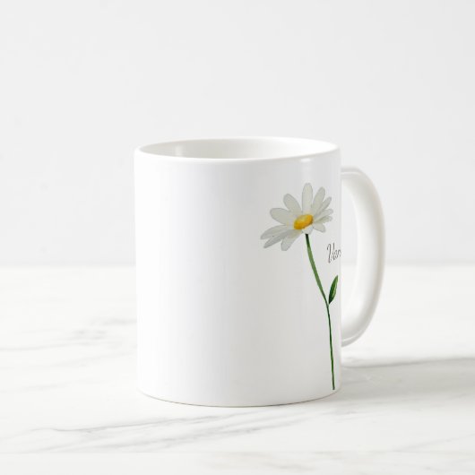 Aangepaste Daisy gepersonaliseerde chic Koffiemok (Voorkant rechts)