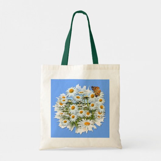 Aangepaste Daisy Meadow Canvas tas aangepaste teks (Achterkant)