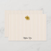 Aangepaste Daisy Painting Stripe Preppy Bedankkaart (Voorkant / Achterkant)