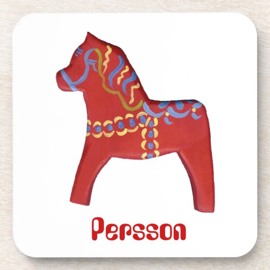 Aangepaste Dala Horse Onderzetter Set (Voorkant)