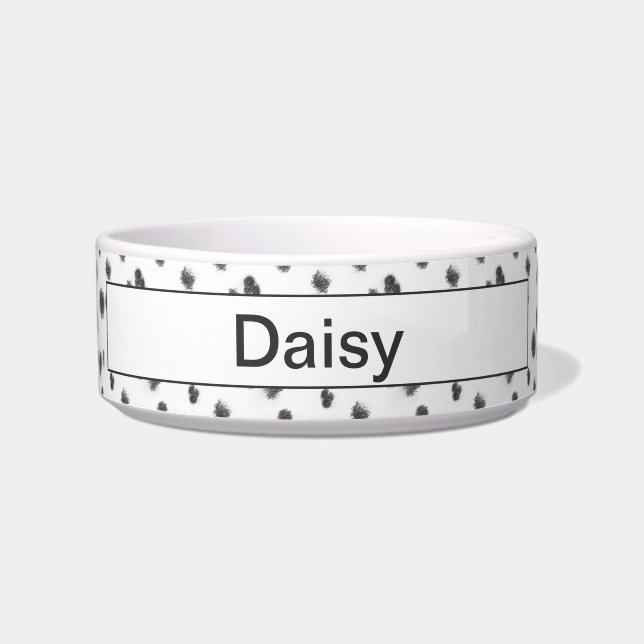 Aangepaste Dalmatian Fur Pet Bowl Voerbakje (Voorkant)