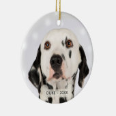 Aangepaste Dalmatische Hond Foto Keramisch Ornament (Rechts)