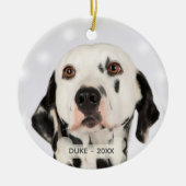 Aangepaste Dalmatische Hond Foto Keramisch Ornament (Voorkant)