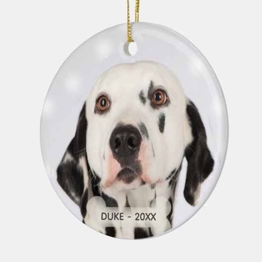 Aangepaste Dalmatische Hond Foto Keramisch Ornament (Links)