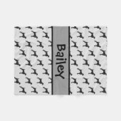 Aangepaste Dalmatische Hond Silhouet Fleece Deken (Voorkant (Horizontaal))