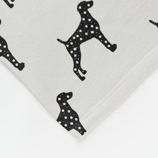 Aangepaste Dalmatische Hond Silhouet Fleece Deken (Hoek)