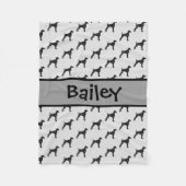 Aangepaste Dalmatische Hond Silhouet Fleece Deken (Voorkant)