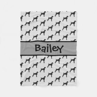 Aangepaste Dalmatische Hond Silhouet Fleece Deken