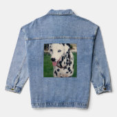 Aangepaste Dalmatische Hond Upload de foto van uw  Denim Jacket (Achterkant)