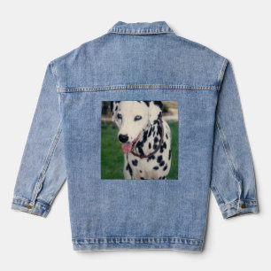 Aangepaste Dalmatische Hond Upload de foto van uw  Denim Jacket