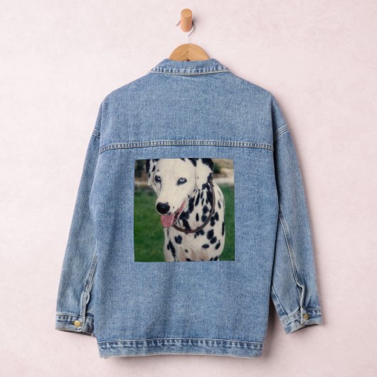 Aangepaste Dalmatische Hond Upload de foto van uw  Denim Jacket (Hangar)
