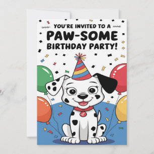 Aangepaste Dalmatische verjaardagsuitnodigingskaar Kaart