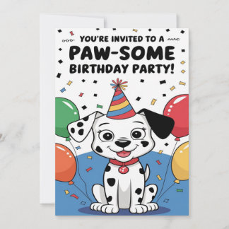 Aangepaste Dalmatische verjaardagsuitnodigingskaar Kaart