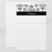 Aangepaste  Damask Floral Art Lined Briefpapier (Voorkant / Achterkant)