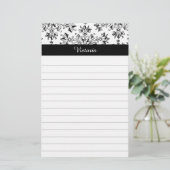 Aangepaste  Damask Floral Art Lined Briefpapier (Staand voorkant)