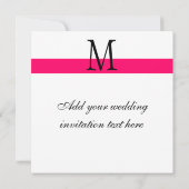 Aangepaste Damask Monogram Weddenschap Hot Pink Kaart (Achterkant)