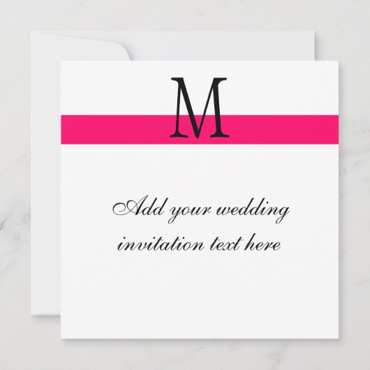 Aangepaste Damask Monogram Weddenschap Hot Pink Kaart (Achterkant)