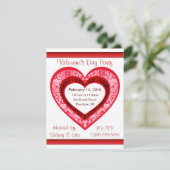 Aangepaste Damask Valentijnse uitnodiging (Staand voorkant)