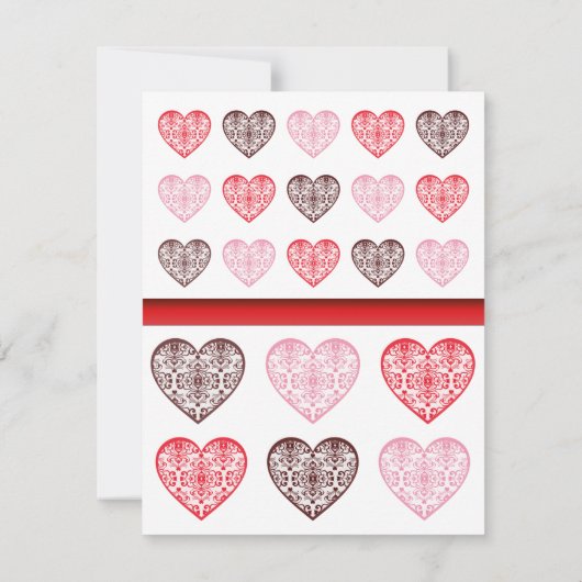 Aangepaste Damask Valentijnse uitnodiging (Achterkant)