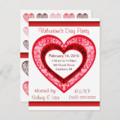 Aangepaste Damask Valentijnse uitnodiging (Voorkant / Achterkant)