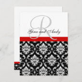 Aangepaste Damask Wedding Ceremony Briefkaart (Voorkant / Achterkant)