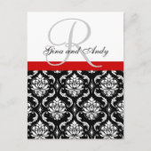 Aangepaste Damask Wedding Ceremony Briefkaart (Voorkant)