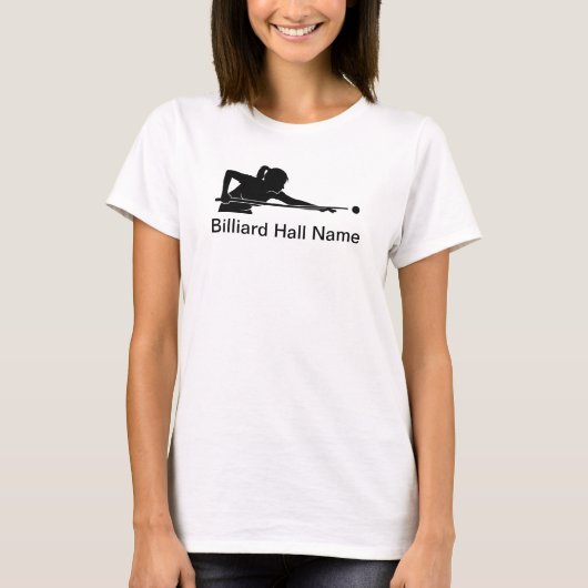 Aangepaste dames biljartzaal T-shirts (Voorkant)