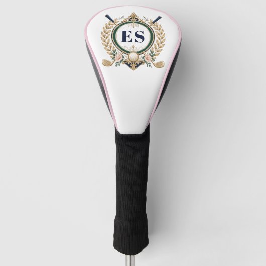Aangepaste Dames Elegant Monogram Golfheadcover (Voorkant)