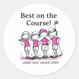 Aangepaste Dames Golfcompetitie Onderscheidingstic Ronde Sticker