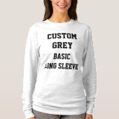 Aangepaste dames GRIJS BASIS T-SHIRT MET LANGE MOU (Voorkant)