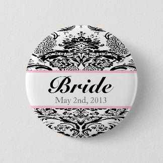 Aangepaste damesbridepin ronde button 5,7 cm