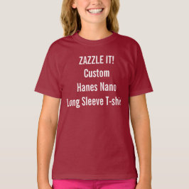 Aangepaste damesHanes Nano Lange hoes T-Shirt