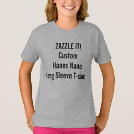 Aangepaste damesHanes Nano Lange hoes T-Shirt